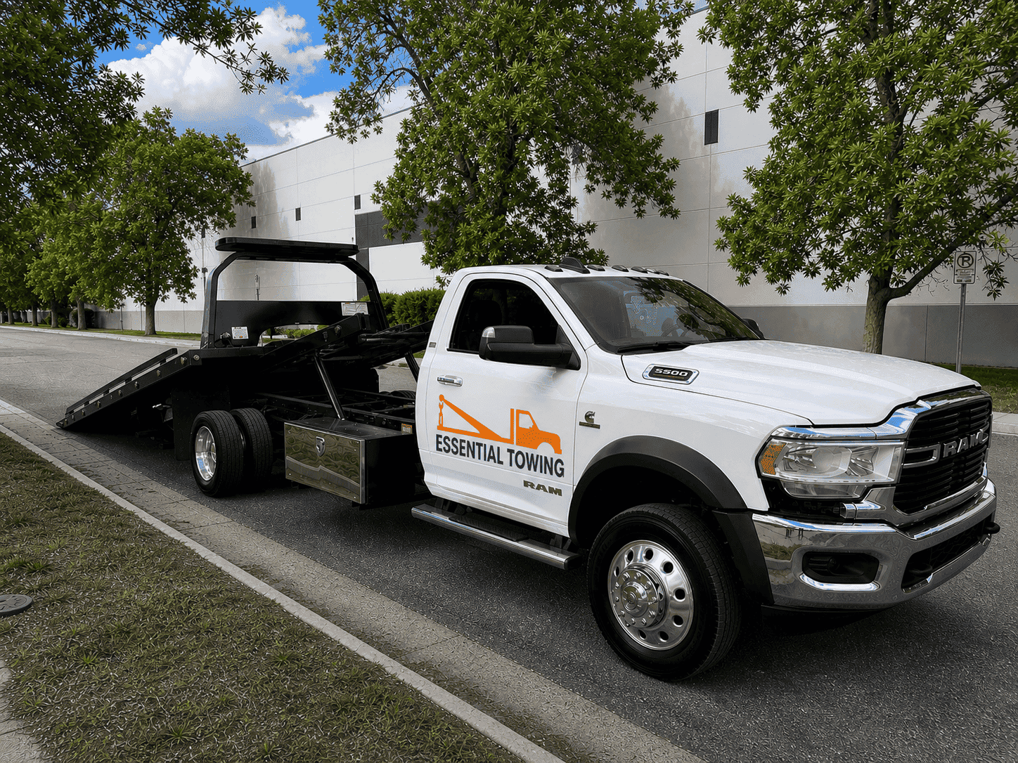 Essential Towing truck on service call in Burnaby, BC
